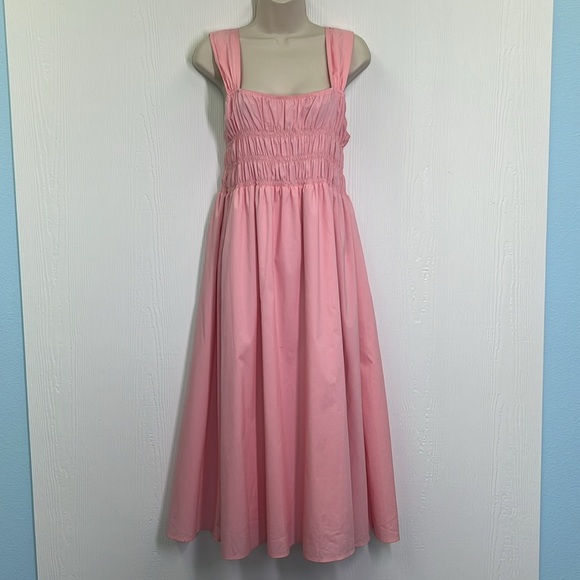 Nanette Lepore - Gypsy Rose Ruched Detailing Bodice Wide Straps Midi Dress SZ 14 - Picture 3 of 13